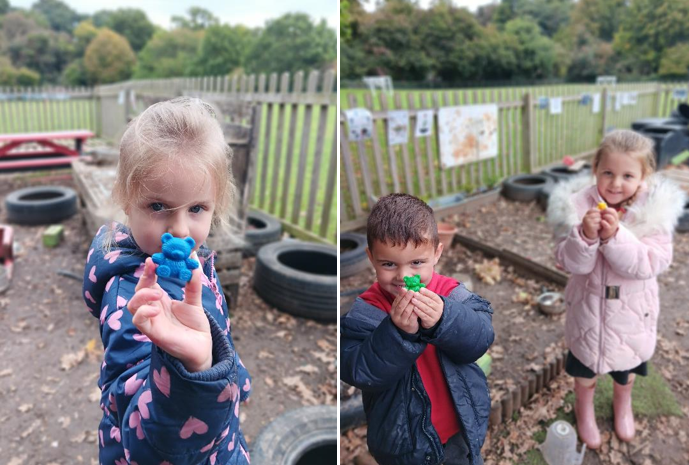 A collage of a child and a child holding a toy

Description automatically generated