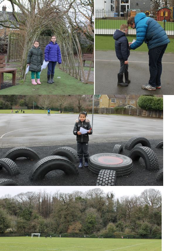 A collage of children in a park

Description automatically generated