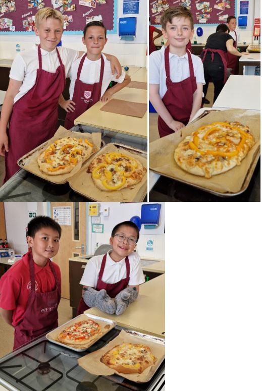 A collage of kids wearing aprons

Description automatically generated