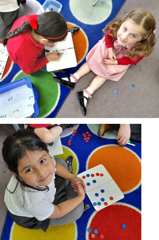 A collage of two girls sitting on the floor

Description automatically generated