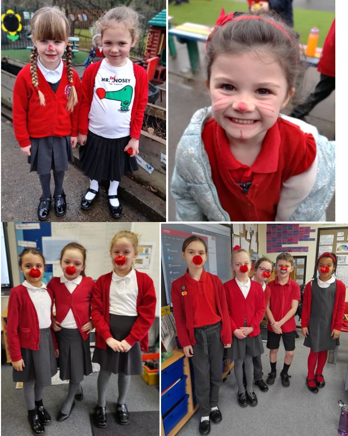 A group of children wearing red and white outfits

Description automatically generated