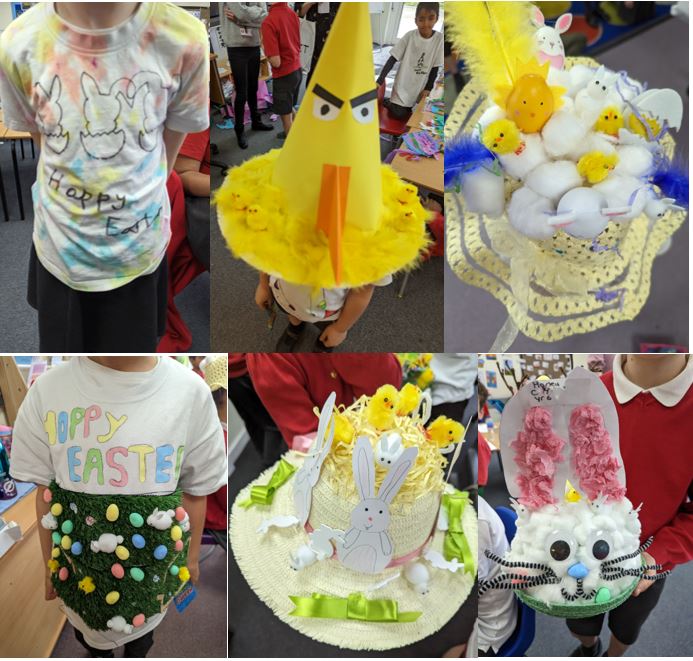 A group of people wearing easter hats

Description automatically generated